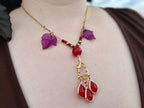 Bleeding Gold - Beaded Pendant Necklace