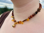 Honeyed Gold - Amber and Wooden Beaded Necklace