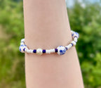 Painted Porcelain Themed Beaded Bracelet
