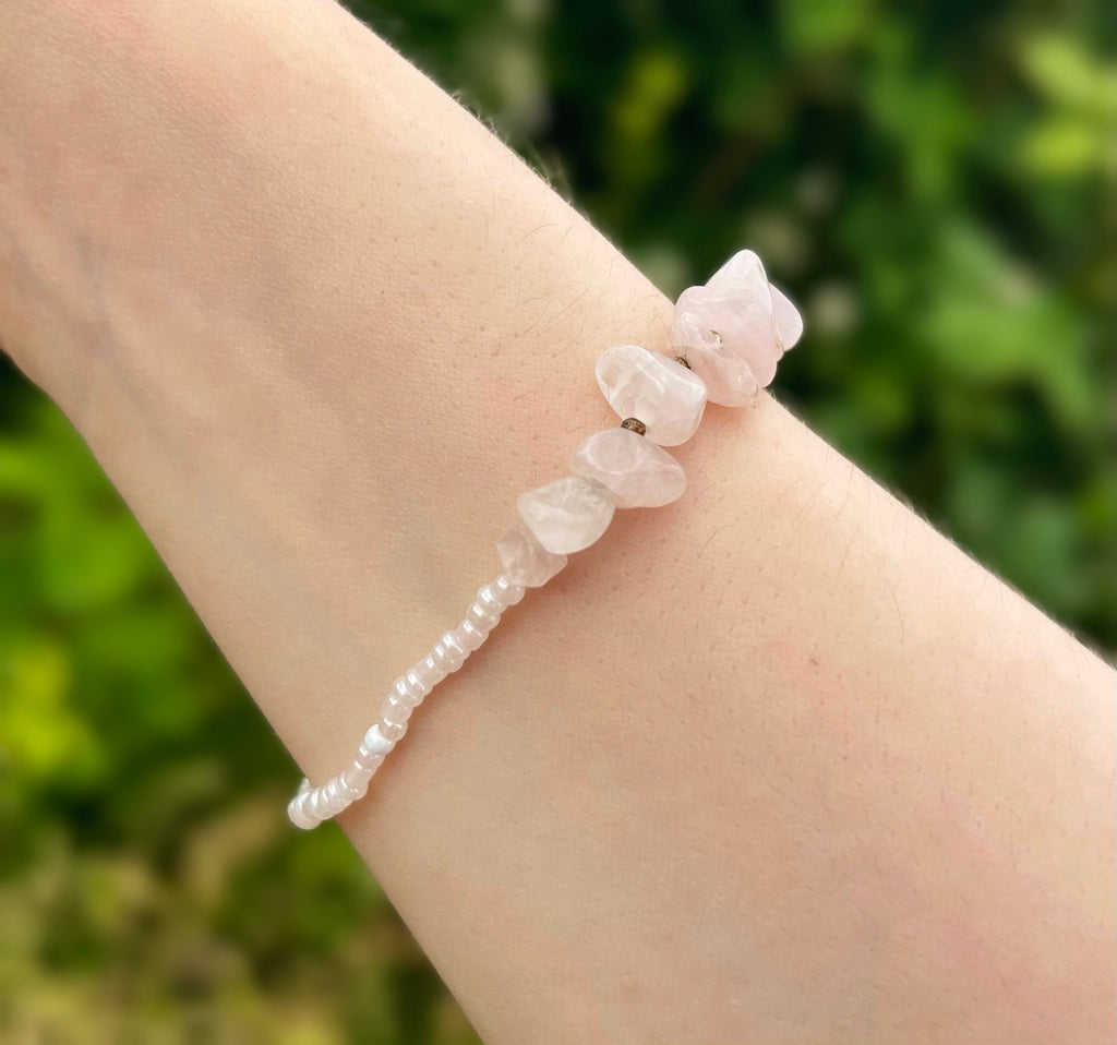 Rose Quartz Beaded Bracelet