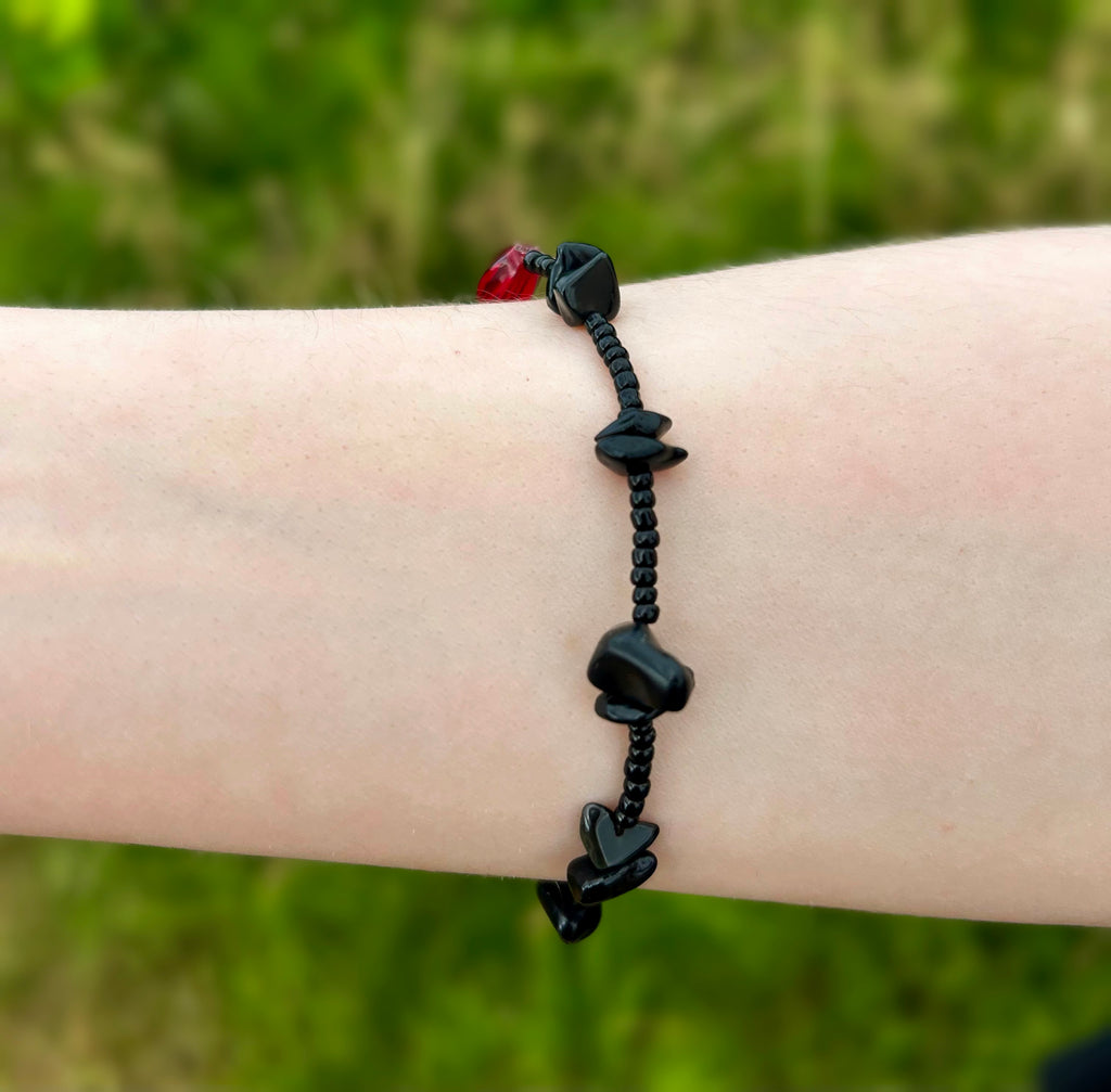 Black Widow - Crystal Beaded Bracelet