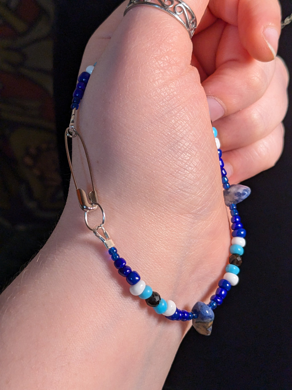Nazaar Evil Eye Bracelet with Warding Safety Pin