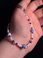 Painted Porcelain Themed Beaded Bracelet