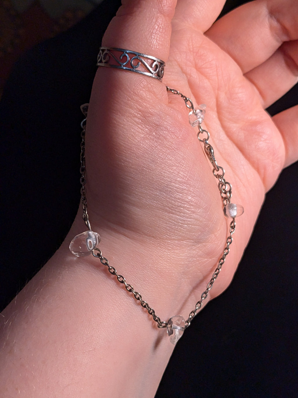 Quartz Beaded Chain Bracelet