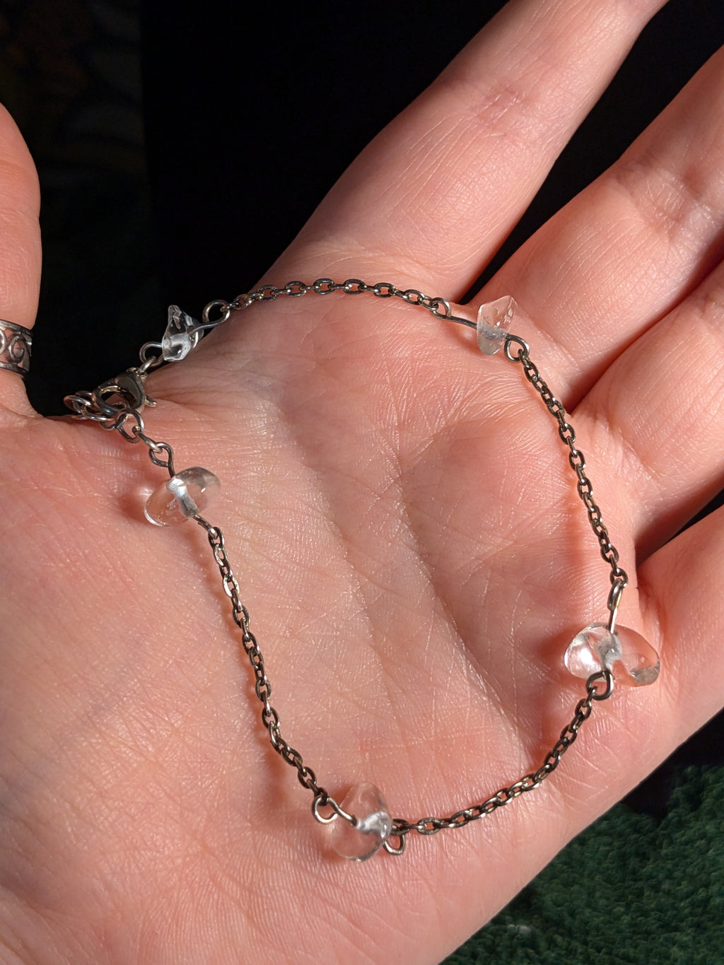 Quartz Beaded Chain Bracelet