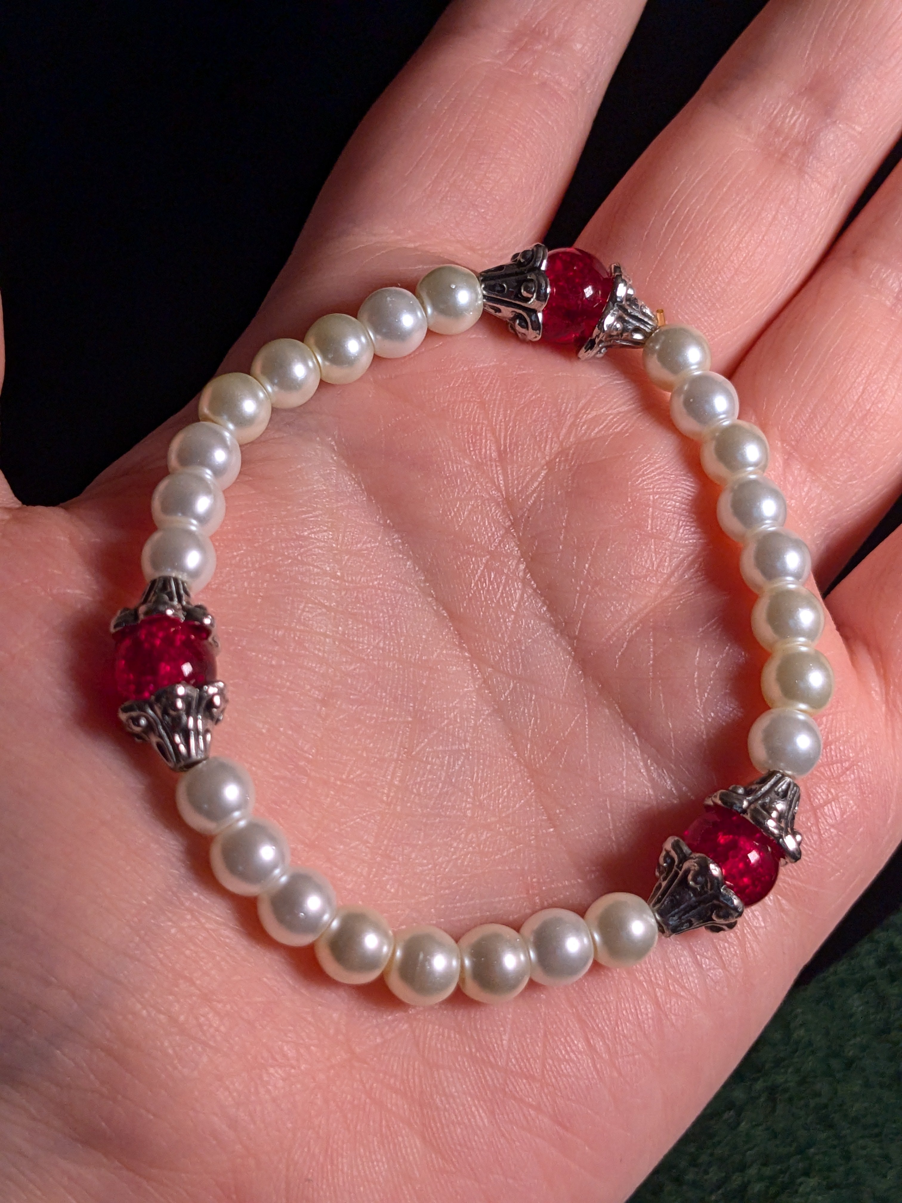 Vampire Pearls - Glass Beaded Bracelet
