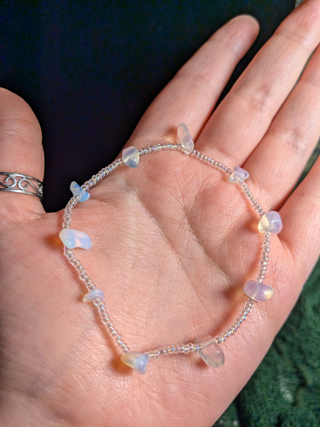 Opalite Beaded Crystal Bracelet