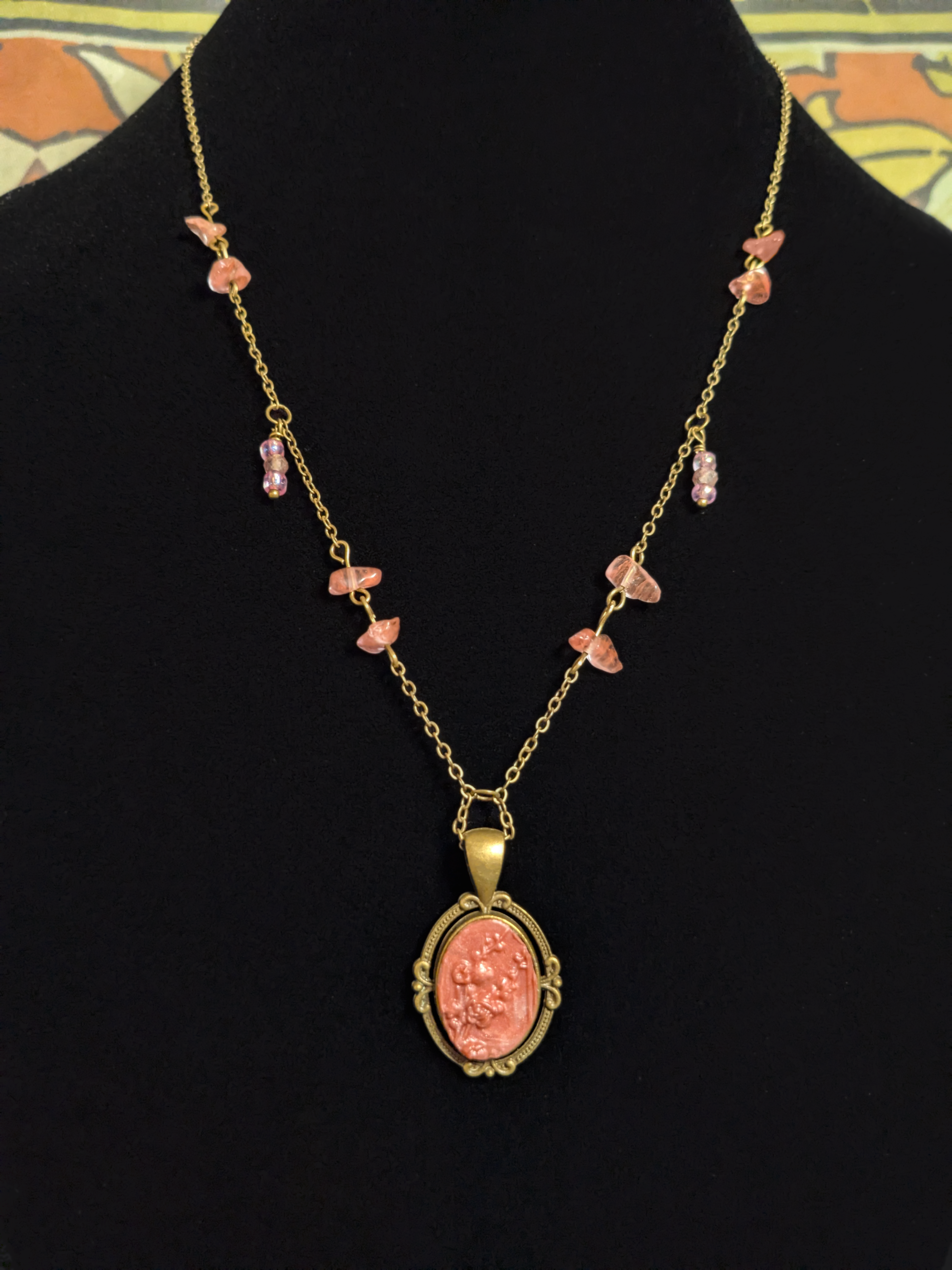 Rosy Wax Seal Pendant Necklace