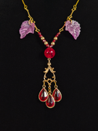 Bleeding Gold - Beaded Pendant Necklace