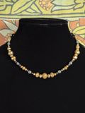 Black Crystal and Gold Beaded Necklace