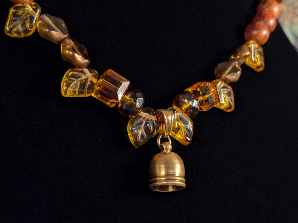 Honeyed Gold - Amber and Wooden Beaded Necklace
