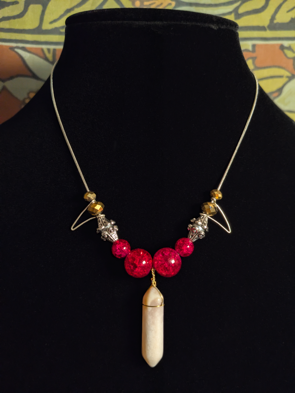 Spider Queen - Beaded Crystal Pendant Necklace