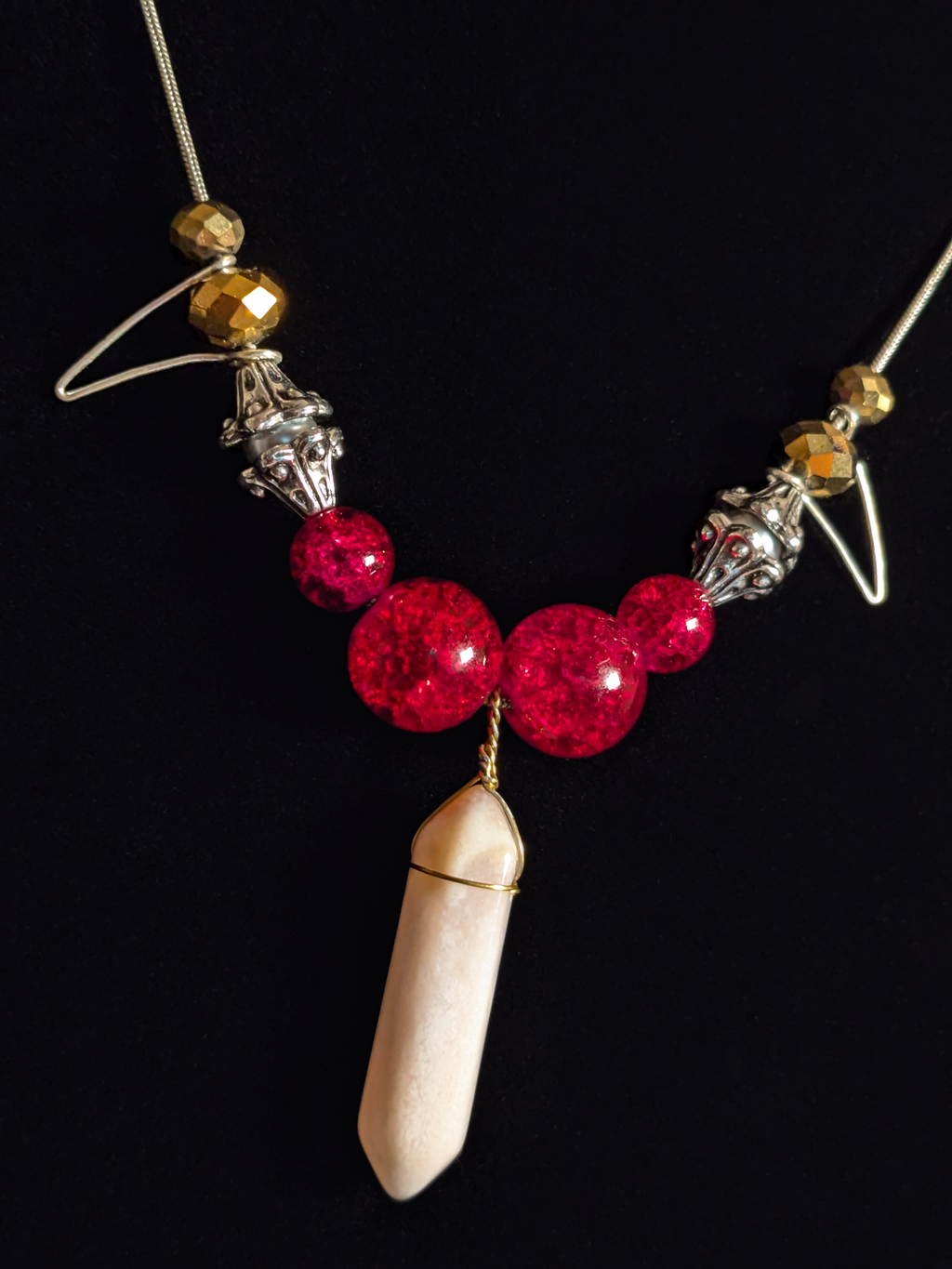 Spider Queen - Beaded Crystal Pendant Necklace