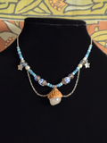 Quartz Acorn Beaded Pendant Necklace