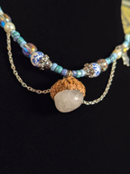 Quartz Acorn Beaded Pendant Necklace