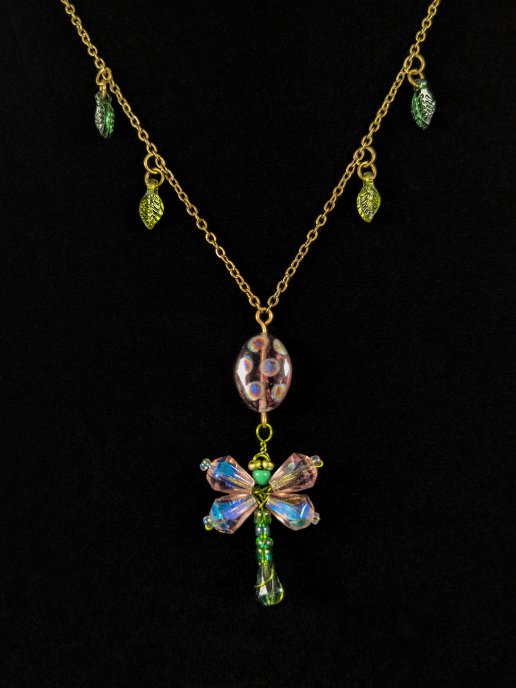 Dragonfly Crystal Chain Necklace