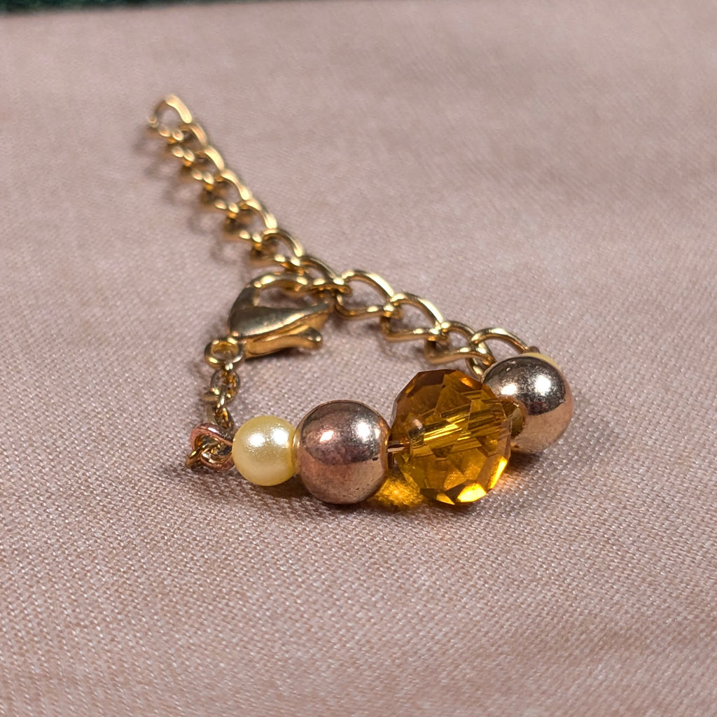 Sunny Golden Amber Chain Ring - Joint-Friendly Adjustable Comfort Ring