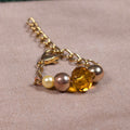 Sunny Golden Amber Chain Ring - Joint-Friendly Adjustable Comfort Ring