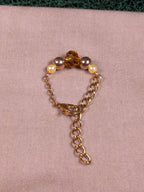 Sunny Golden Amber Chain Ring - Joint-Friendly Adjustable Comfort Ring
