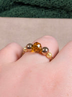 Sunny Golden Amber Chain Ring - Joint-Friendly Adjustable Comfort Ring