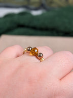 Sunny Golden Amber Chain Ring - Joint-Friendly Adjustable Comfort Ring