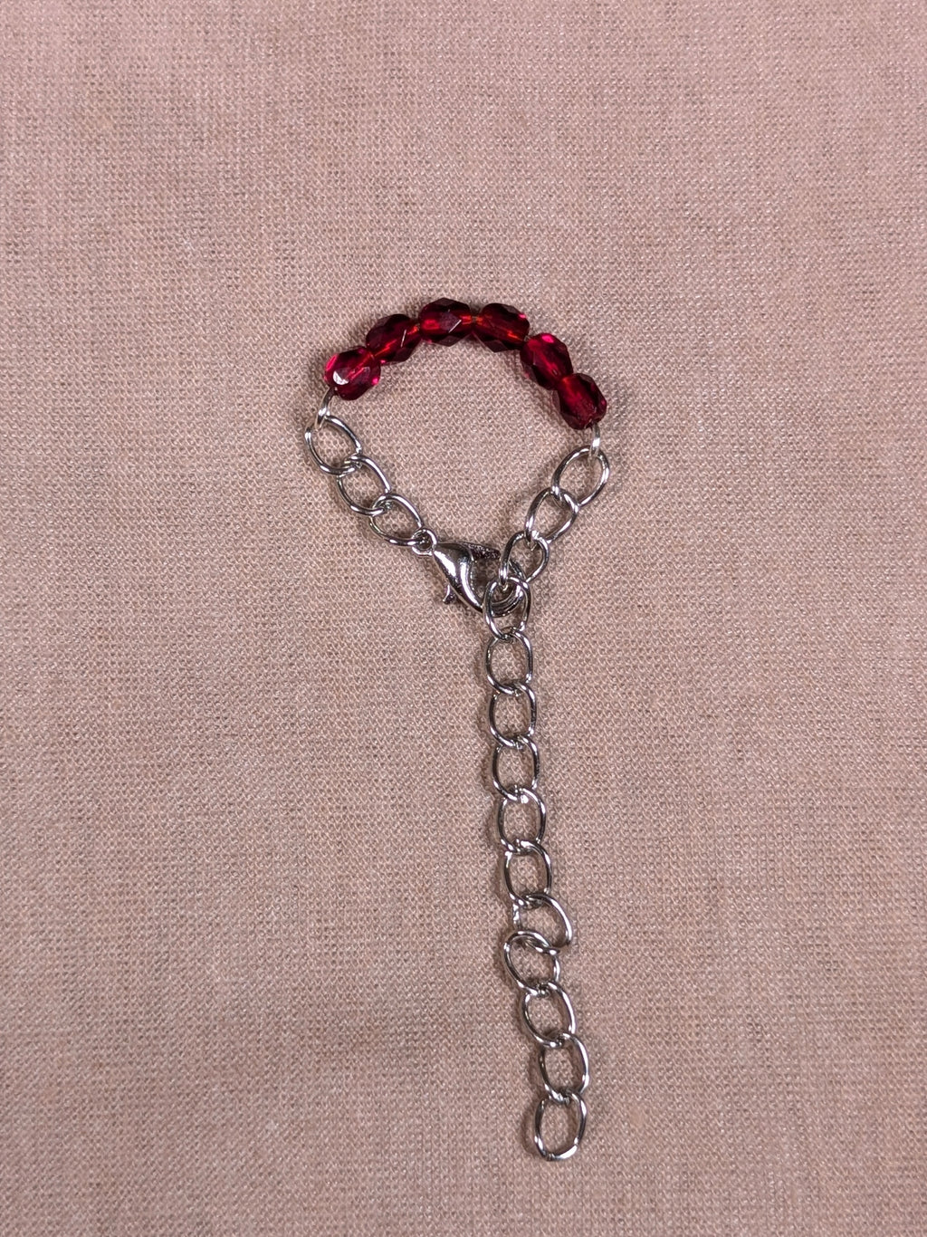 Red Garnet Chain Ring - Joint-Friendly Adjustable Comfort Ring