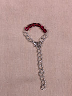 Red Garnet Chain Ring - Joint-Friendly Adjustable Comfort Ring