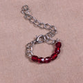 Red Garnet Chain Ring - Joint-Friendly Adjustable Comfort Ring