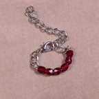 Red Garnet Chain Ring - Joint-Friendly Adjustable Comfort Ring