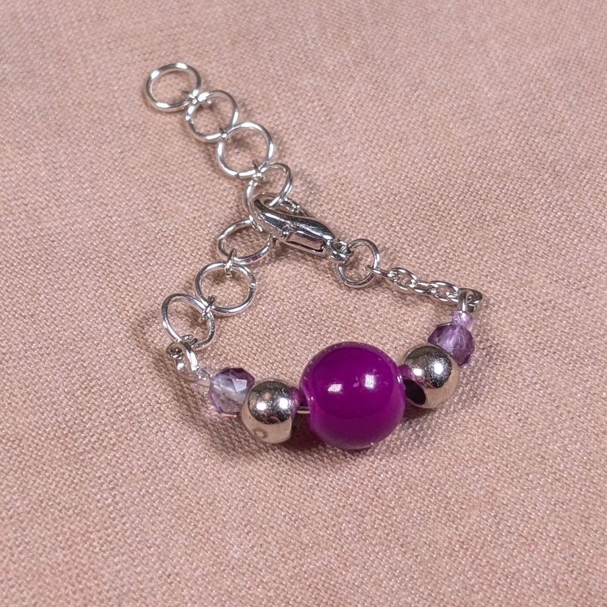 Purple and Fluorite Chain Ring - Joint-Friendly Adjustable Comfort Ring