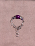 Purple and Fluorite Chain Ring - Joint-Friendly Adjustable Comfort Ring