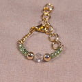 Green & Crystal Chain Ring - Joint-Friendly Adjustable Comfort Ring