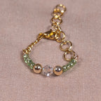 Green & Crystal Chain Ring - Joint-Friendly Adjustable Comfort Ring