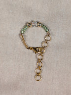 Green & Crystal Chain Ring - Joint-Friendly Adjustable Comfort Ring
