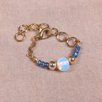 Opalite Blue Chain Ring - Joint-Friendly Adjustable Comfort Ring