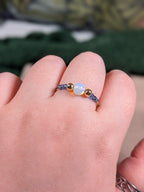 Opalite Blue Chain Ring - Joint-Friendly Adjustable Comfort Ring