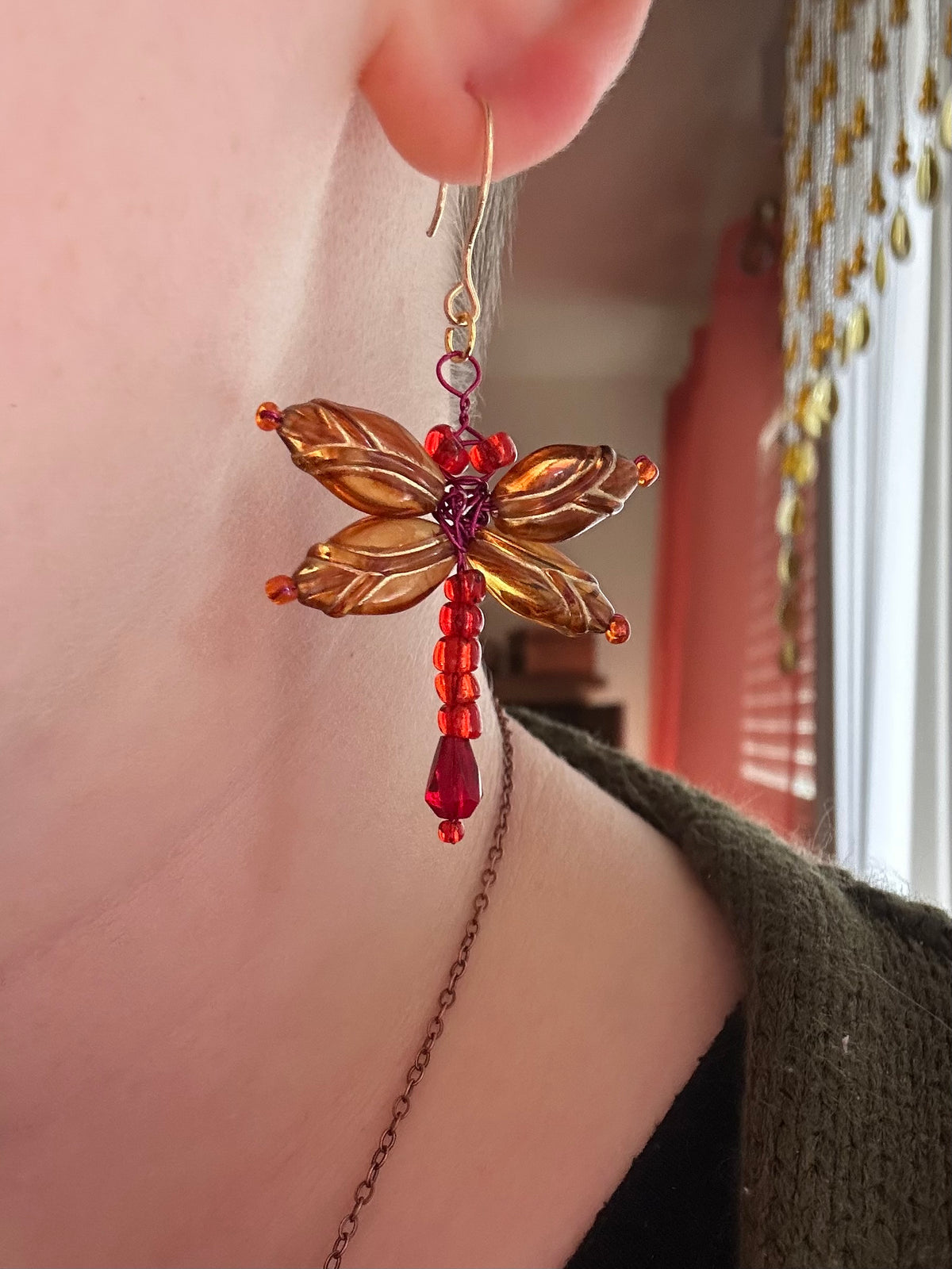 Dragonfly Beaded Earrings