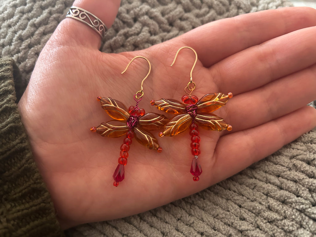 Dragonfly Beaded Earrings