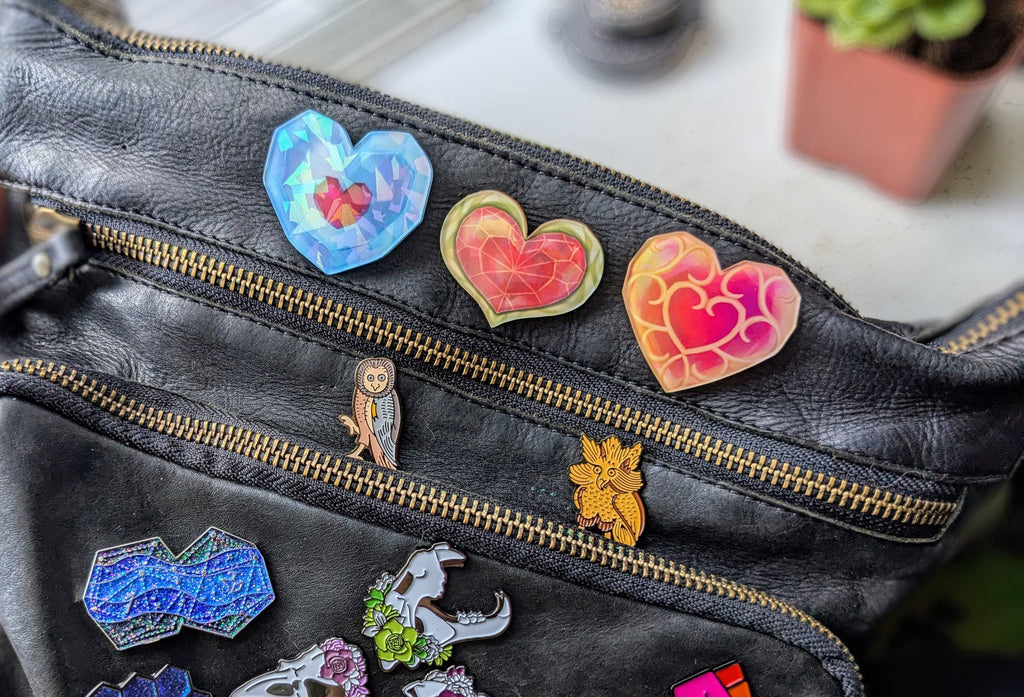 Legend of Zelda Heart Containers/Pieces Holographic Pins